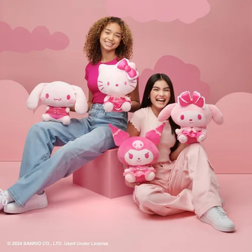 Miniatura 7 de Hello Kitty and Friends - Hello Kitty - Peluche monocromático rosa de 12 pulgadas Hello Kitty Rosa