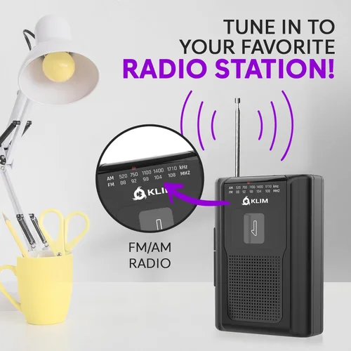 Miniatura 3 de KLIM K8 Reproductor de Casetes Portátil + Grabadora de Casetes + Nuevo + Reproductor de Casetes Walkman AM/FM + Micrófono y Altavoz Integrados +
