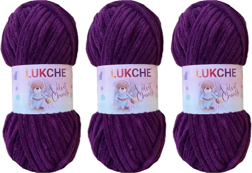 Miniatura 44 de Hilado de chenilla de terciopelo para amigurumi y punto de crochet súper voluminoso 100 gr (69,0 m) (Grosor del hilo 8 mm) (Verde espárrago) 1