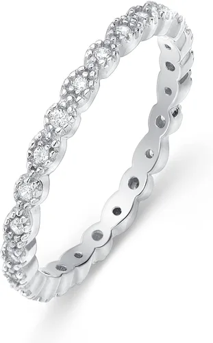 OLIVIASO Anillos de plata de ley 925 para mujer, anillos de boda apilables para mujer, anillos de eternidad para mujer, anillos de promesa de