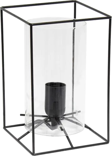 Miniatura 9 de Elegant Designs LT2069-WHT Lámpara de mesa pequeña de vidrio y metal, color blanco y transparente