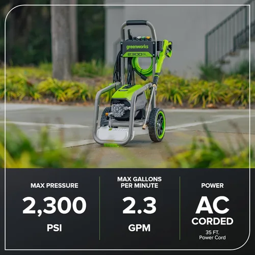 Miniatura 4 de Greenworks Pro - Lavadora de presión eléctrica sin escobillas 2300 PSI (Certificada SGS) 2.3 GPM Máx. / 1.2 GPM