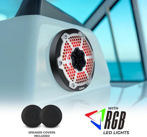 Miniatura 5 de DS18 Hydro NXL-6M/BK - Par de altavoces coaxiales para parrilla de malla de alta gama, altavoces para automóvil de 2 vías con luces RGB integradas