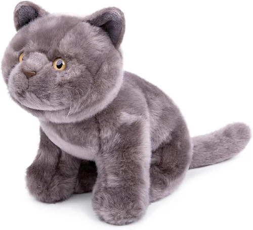 Miniatura 9 de Gato corto británico de peluche, gato gris de peluche de 11 pulgadas, juguete suave para niños (gato británico de pelo corto 2)
