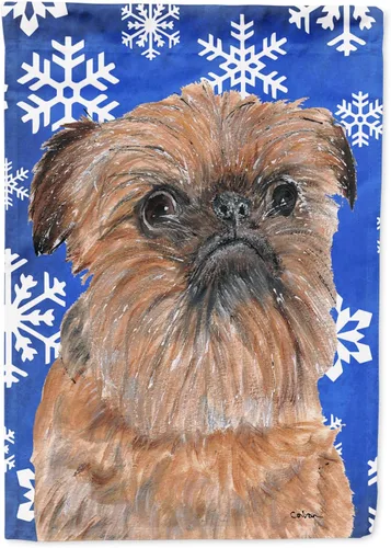 Miniatura 258 de Caroline's Treasures SC9374GF Bulldog English Snow flakes Holiday Garden Flag Buzón Bandera decorativa para patio exterior, patio, obras de arte