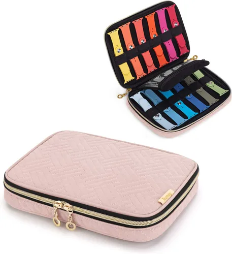 Miniatura 9 de Teamoy Estuche de almacenamiento para relojes - Con capacidad para 12 correas, bolsa organizadora de viaje compatible con todas las series de Verde