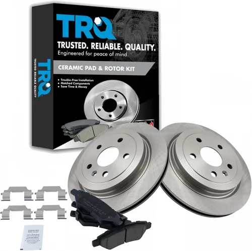 Miniatura 151 de TRQ Kit de rotor de freno trasero y pastillas de cerámica Posi premium compatible con camioneta Chevy GMC