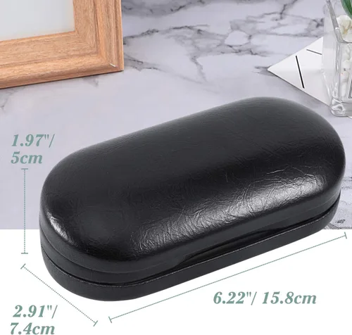 Miniatura 6 de MoKo Estuche Doble para Anteojos, Estuche para Lentes de Contacto con Espejo y Pinzas Removedoras, 2 en 1 de Doble Cara Portátil Caja Soporte Mármol