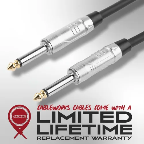 Miniatura 6 de Cableworks Por Gator Cases Backline Series Cable de altavoz TS estándar de 10 pies (GCWB-SPK-10)