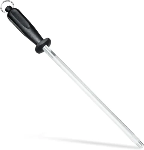 Miniatura 25 de Varilla afiladora de cuchillos, acero al carbono de 13 pulgadas para cuchillos de cocina, barra de afilado magnetizada profesional con chapado