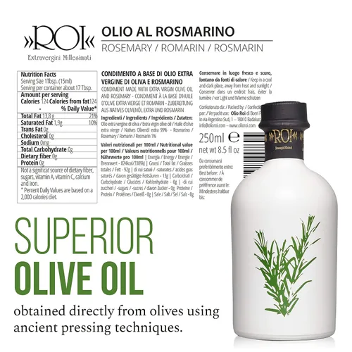 Miniatura 2 de ROI Aceite de oliva con infusión de romero – Aceite de oliva de hierbas 100% naturalmente infundido – Aceite de oliva gourmet italiano, extra virgen