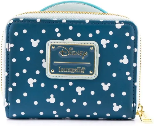 Miniatura 4 de Loungefly X Disney Mickey & Minnie Snow Globe - Cartera con cremallera alrededor, a la moda, para cosplay y Disneybound, Azul
