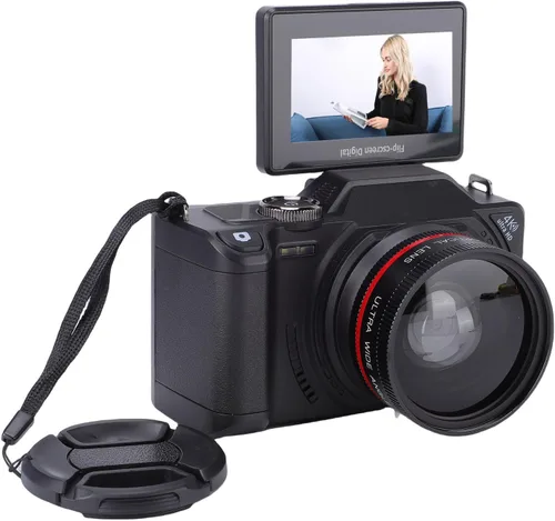 EBTOOLS Cámara digital 4K, 64Mp, pantalla abatible de 3 pulgadas, rotación de 180, zoom digital 18X, enfoque automático, grabación de video, gran