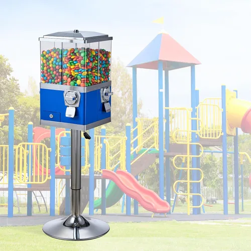Miniatura 8 de VEVOR Máquina expendedora comercial, dispensador giratorio de cuatro compartimientos para chicles y dulces, banco de dulces accionado por monedas
