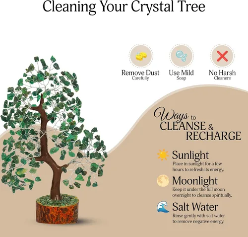 Miniatura 6 de YATSKIA Aventurina verde – Árboles de dinero, cristales de chakra como decoración del hogar, cristales curativos, árbol para el hogar, regalos