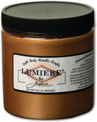 Miniatura 7 de Jacquard Lumiere Pintura para Tela de 2.25oz Turquesa Nacarado - Pintura Metálica para Tela, Cuero, Lienzo, Papel y Madera - Pintura Acrílica