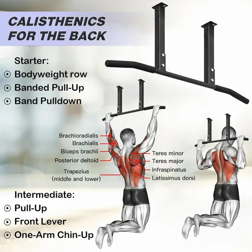 Miniatura 5 de ATENTO Pull Up Bar, Chin Up Bars Ceiling Mount, Workout for Home Gym, Beam, Crossfit - Heavy-Duty, Foam Grip, Easy installation