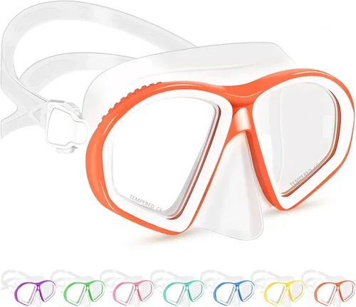 Miniatura 12 de Supertrip Kids Swim Goggles with Nose Cover for Ages 6-14, Tempered Glass Fabric Strap Swimming Snorkel Mask for Pool Beach B-lake Azul