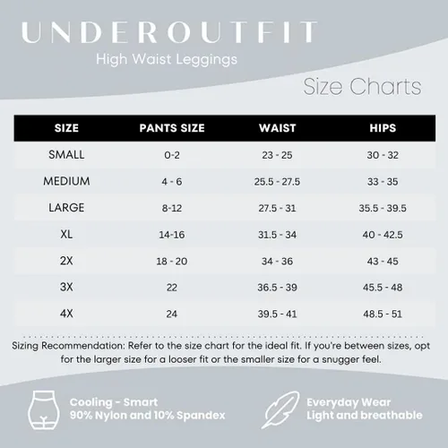 Miniatura 3 de Underoutfit Compression Leggings, High Waisted Tummy Control Leggings for Women