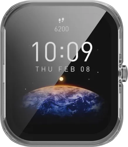Miniatura 7 de Funda rígida compatible con Amazfit Bip 3 con protector de pantalla de vidrio templado, ultrafina, cobertura completa, para Amazfit Bip 3 Pro, azul