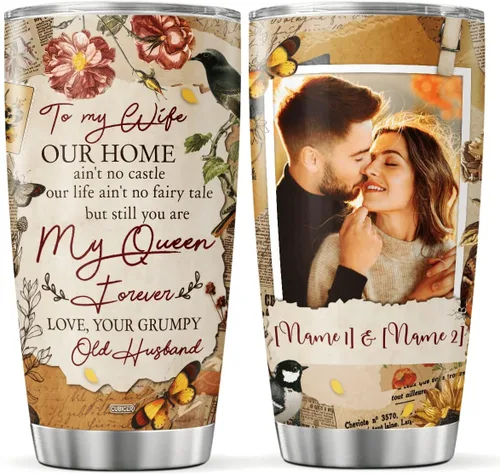 Miniatura 8 de CUBICER Vasos de café personalizados con foto personalizada para mejores amigos, tazas de té con tapa, frases divertidas, nombre personalizado