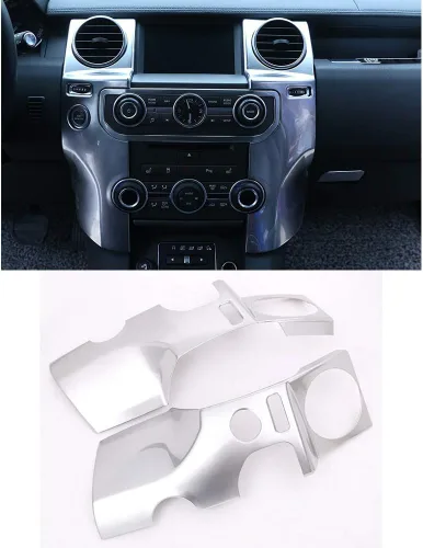 Miniatura 9 de YIWANG Cubierta de salida de CA para consola central de automóvil ABS cromada para LHD 2 piezas para Land Rover Discovery 4 LR4 2010-2016 Accesorios