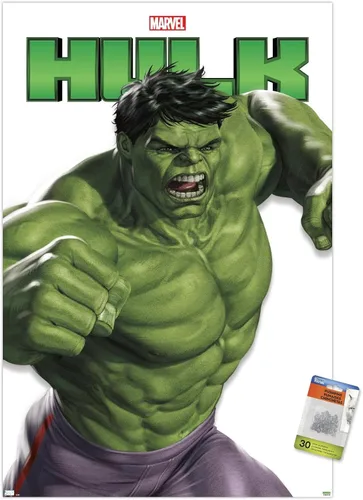 Miniatura 7 de Trends International Marvel Comics - Póster de pared de la serie de características de Hulk, 14.72 x 22.37 pulgadas, paquete de póster premium