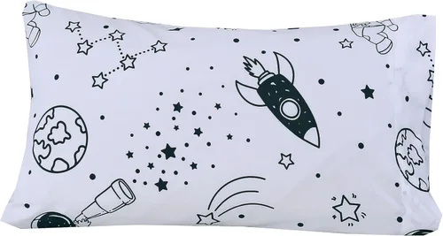 Miniatura 4 de MAG Juego de sábanas de 3 piezas tamaño individual, diseño de planetas galaxias a base de blanco, microfibra súper suave, para niños, adolescentes