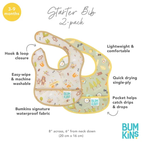 Miniatura 5 de Bumkins Baberos, para bebé niña o niño, bebé de 3 a 9 meses, esencial imprescindible para comer, alimentación, suministros de destete para bebés