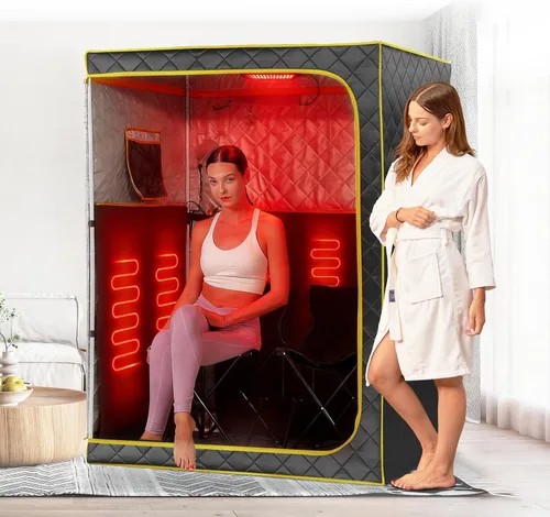 Miniatura 13 de Sauna infrarroja portátil, sauna de infrarrojos lejanos de tamaño completo, sauna personal de cuerpo completo, almohadilla de pie de calefacción