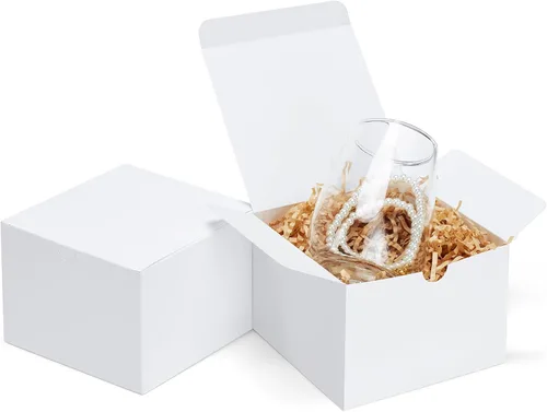 Miniatura 9 de Eupako Cajas de regalo de 4 x 4 x 4 pulgadas, paquete de 25 cajas de papel kraft marrón con tapas, cajas de regalo para damas de honor
