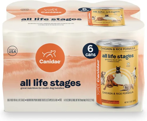 Canidae All Life Stages - Alimento húmedo prémium para perros para todas las razas, todas las edades, receta de pollo y arroz, 13 onzas (caja de 6)