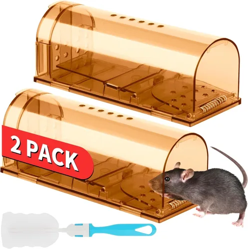 Miniatura 14 de LULUCATCH Trampas humanas para ratones, paquete de 2 trampas para ratones vivos, trampas para ratones de liberación de captura para interiores