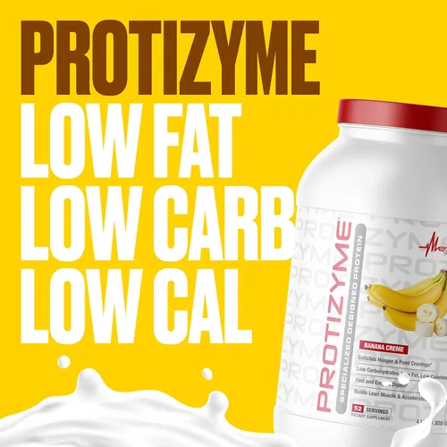 Miniatura 6 de Metabolic Nutrition, Protizyme, 100% proteína de suero en polvo, alto en proteínas, bajo en carbohidratos, proteína de suero baja en grasa, enzimas