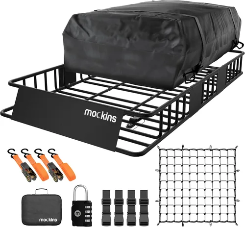 Miniatura 12 de Mockins Bolsa de Carga para Techo de Automóvil de 16 Pies Cúbicos Bolsa de Techo de 45"x34"x18" para Automóvil Sin Portaequipajes Portaequipajes