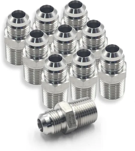 Miniatura 9 de HFS (R) 3/8" NPT macho a 1/4" SAE Macho Flare Tubing Adapter Manguera Conector Accesorios de tubería de acero inoxidable 304 (3/8" MNPT x 1/4" MSAE)