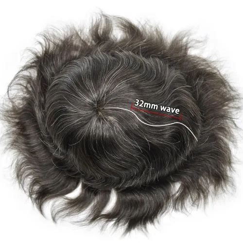 Miniatura 285 de Sistema de reemplazo de cabello de encaje francés para hombre, piezas de cabello de aspecto natural, encaje frontal, negro, marrón, rubio, gris