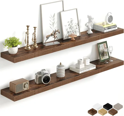 Miniatura 49 de Fun Memories Estantes flotantes de 16 pulgadas para pared, estantes de 8 pulgadas de profundidad para baño, dormitorio, cocina, montaje en pared