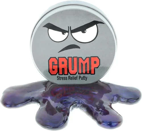 Grump - Masilla para aliviar el estrés, regalos divertidos para amigos, niños y compañeros de trabajo, masilla de terapia morada