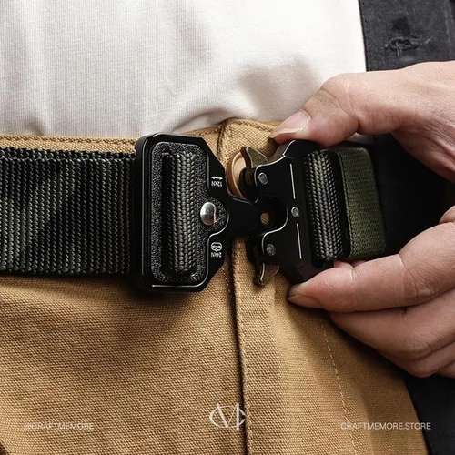 Miniatura 5 de CRAFTMEMORE Cinturón táctico de nailon con hebilla de liberación rápida - Cinturón utilitario de estilo militar SPB3