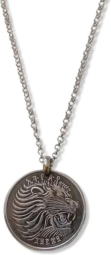 Miniatura 2 de Men's Authentic Ethiopian Large Lion of Judah Coin Necklace (30")