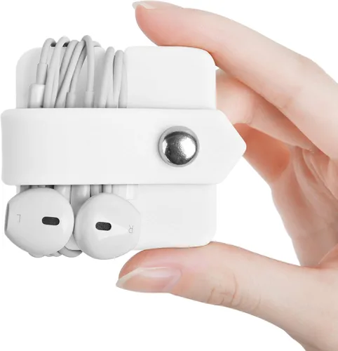 Miniatura 11 de Organizador de auriculares de silicona para auriculares, enrollador de cables para auriculares, organizador de cable de envoltura, enrollador