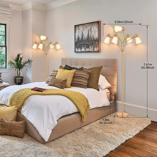 Miniatura 4 de FOLKSMATE Lámpara de Pie LED, Medusa Lámparas de Pie Altas Modernas de Múltiples Cabezales, Luz de Pie de Lectura Ajustable para Esquina para Sala