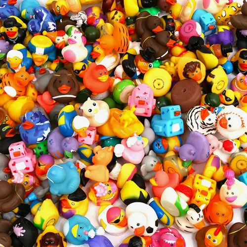XY-WQ Rubber Duck - Paquete de 150 juguetes de baño surtidos para Jeeps, pato flotante a granel de 2.3 pulgadas para niños, accesorios para baby