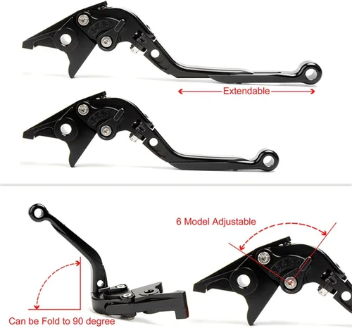 Miniatura 2 de para Yamaha para Xmax 300 para Techmax para X-MAX 125 300 2020 2022 Manetas de freno de embrague con bloqueo de estacionamiento (color negro y azul)