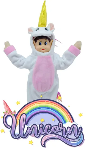 Miniatura 5 de Accesorios y ropa de elfo navideño, conjuntos de moda de unicornio, la muñeca no está incluida. (Blanco)