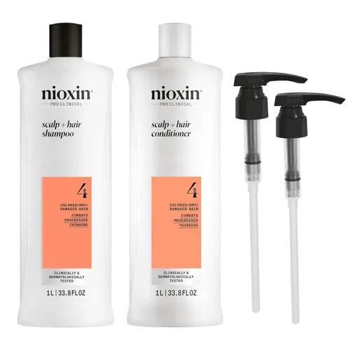 Miniatura 15 de Nioxin Shampoo & Conditioner Liter Duo Sets Prepacks with Pumps Included Systems 1-4 For Natural, Colored, & Damaged Hair with Light to