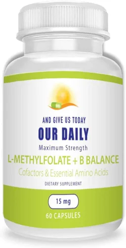 Miniatura 9 de Our Daily Vites - Cofactores del complejo L-metilfolato B y aminoácidos esenciales (7.5 mg), folato activo, metilcobalamina B12 metilcobalamina, B6