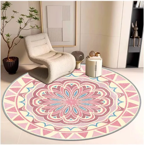 Miniatura 19 de Tapete para silla, alfombra de pelo corto para oficina, antideslizante, que reduce el ruido, alfombra redonda de 47 pulgadas, alfombra decorativa