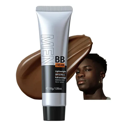 AKARY Crema BB Hidratante para Hombres SPF 15 PA++, Base y Corrector de Cobertura Completa, Crema Hidratante Facial para Hombre Unifica el Tono de
